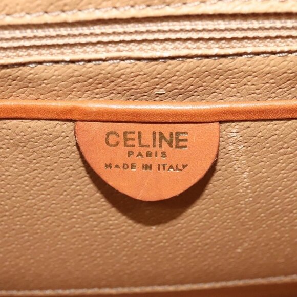 CELINE Macadam Canvas Hand Bag PVC Leather 2way Brown Gold - Picture 11 of 16